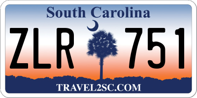 SC license plate ZLR751