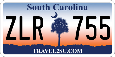 SC license plate ZLR755