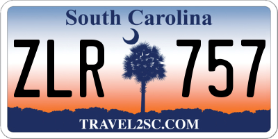 SC license plate ZLR757