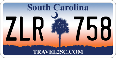 SC license plate ZLR758