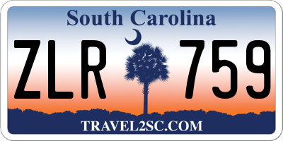 SC license plate ZLR759