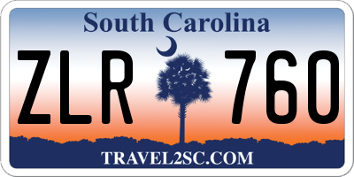 SC license plate ZLR760