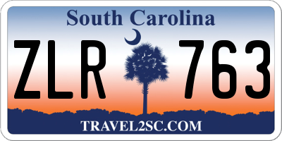 SC license plate ZLR763