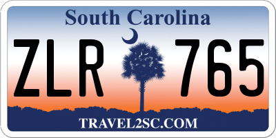 SC license plate ZLR765