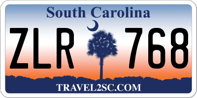 SC license plate ZLR768