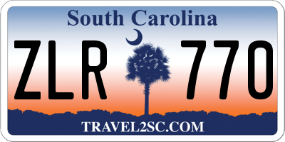SC license plate ZLR770