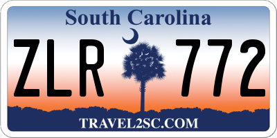 SC license plate ZLR772