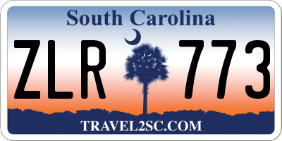 SC license plate ZLR773