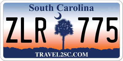 SC license plate ZLR775