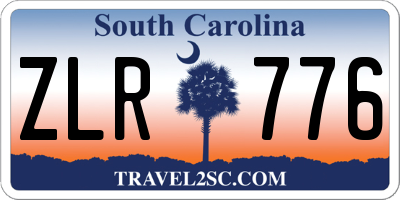 SC license plate ZLR776