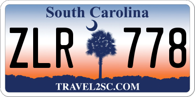 SC license plate ZLR778