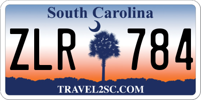 SC license plate ZLR784