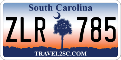 SC license plate ZLR785