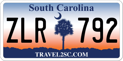 SC license plate ZLR792