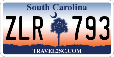 SC license plate ZLR793