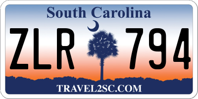 SC license plate ZLR794
