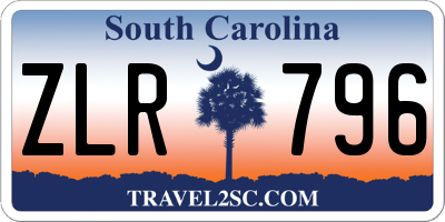 SC license plate ZLR796