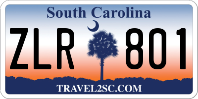 SC license plate ZLR801