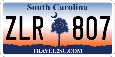 SC license plate ZLR807