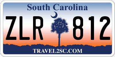 SC license plate ZLR812