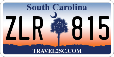 SC license plate ZLR815