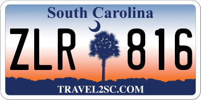 SC license plate ZLR816