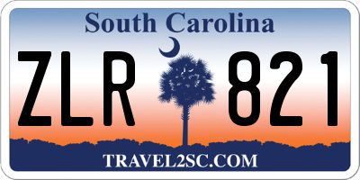 SC license plate ZLR821