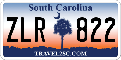 SC license plate ZLR822