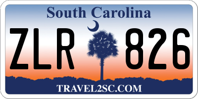 SC license plate ZLR826