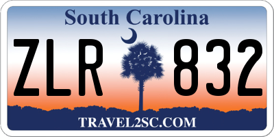 SC license plate ZLR832