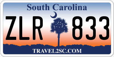SC license plate ZLR833