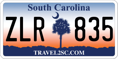SC license plate ZLR835