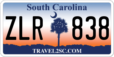 SC license plate ZLR838