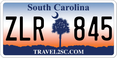 SC license plate ZLR845