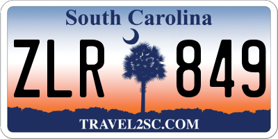 SC license plate ZLR849