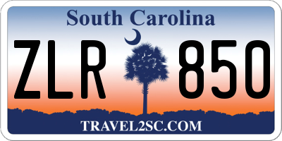 SC license plate ZLR850