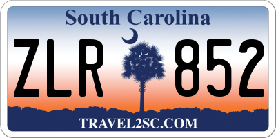 SC license plate ZLR852