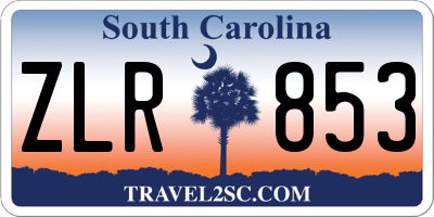 SC license plate ZLR853