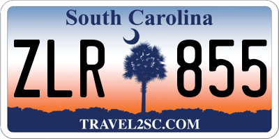 SC license plate ZLR855