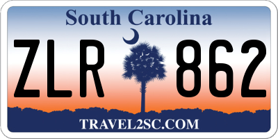 SC license plate ZLR862