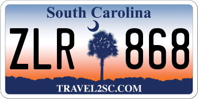 SC license plate ZLR868