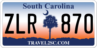 SC license plate ZLR870