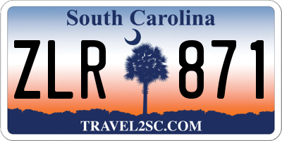 SC license plate ZLR871
