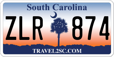 SC license plate ZLR874
