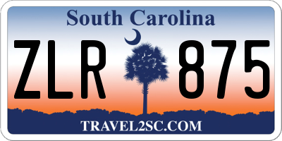 SC license plate ZLR875