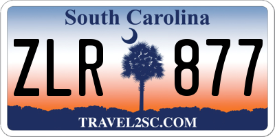 SC license plate ZLR877