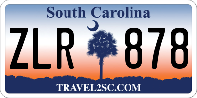 SC license plate ZLR878