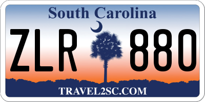 SC license plate ZLR880