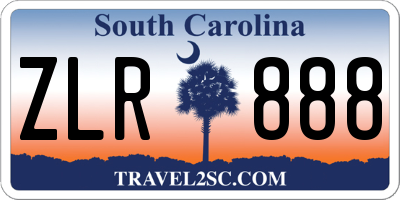 SC license plate ZLR888