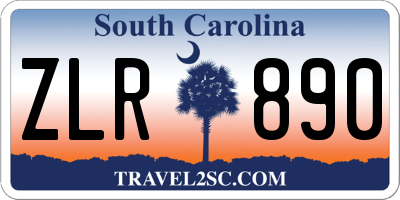 SC license plate ZLR890